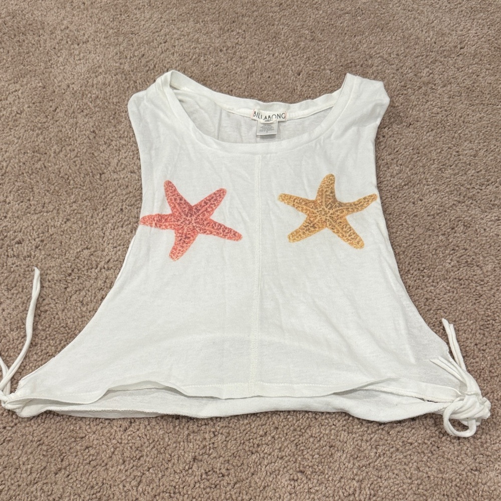 Moa Moa White Crop Top with Starfish Design